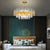 Modern Chandelier Semi-Flushed Crystal Pendants Straight Tube For Bedroom