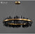 Modern Matte Black Ring Lampshade LED Strip Chandlier