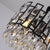 Modern Round Black Metal Frame Crystal Chandelier For Living Room