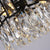 Modern Round Black Metal Frame Crystal Chandelier For Bedroom