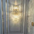 Chrome Iron Crystal Pendants Multi Layers Wall Lamp For Drawing Room