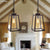 American Wrought Iron Glass Chandelier E26 Interface Black Painted Gold Painted Dining Light
