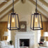 Pendant Light American Wrought Iron Glass Black Painted