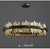 Modern Matte Gold Ring Lampshade LED Strip Chandlier