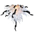 Murano Blown Glass Chandelier Black and White Chihuly Style