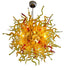 Blown Murano Glass Chandelier Golden And Red Chihuly Style