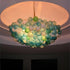 Blown Glass Bubbles Chandelier Green And Orange Ribbed Balls