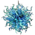 Chihuly Style Blown Glass Chandelier Blue Art Deco