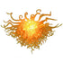 Solar Flare Blown Glass Chandelier Chihuly Style Amber Orange