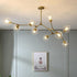 Modern Chandelier LED Rotatable Brunch Shape Glass Shade