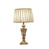 Antique Table Lamp Vintage Glass N Metal Base Silk Lampshade