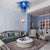 Blown Glass Chandelier Blue Chihuly Style Art Decor