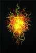 Blown Glass Chandelier Chihuly Style Yellow And Orange