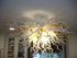 Blown Glass Chandelier Chihuly Style Amber and White Murano Glass