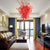 Fire Flaming Hand Blown Glass Chandelier Chihuly Style Red Color