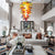 Blown Glass Chandelier Large Rainbow Blooms Chihuly Style