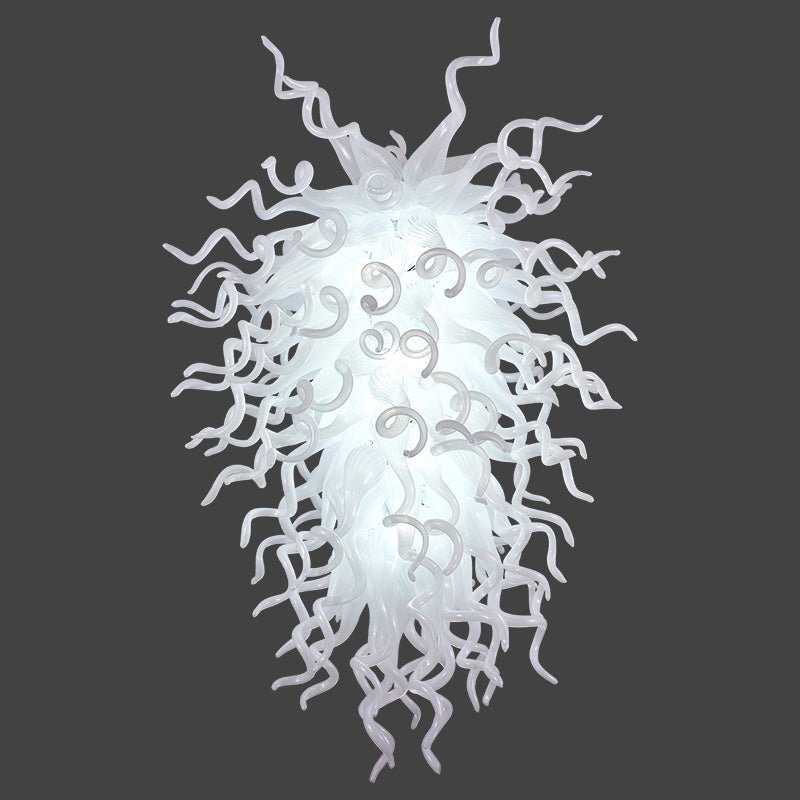 Arctic Frost Artisan Chandelier - Modern Pure White Hand-Blown Glass ...