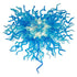 Blown Glass Chandelier Chihuly Style Light Blue Hand Blown