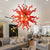 Chihuly Style Blown Glass Chandelier Red Color D20inch - Longree