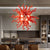 Chihuly Style Blown Glass Chandelier Red Color D20inch - Longree
