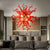 Chihuly Style Blown Glass Chandelier Red Color D20inch - Longree