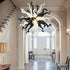 Starburst Blown Glass Chandelier Black And White Hand Blown