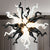 Starburst Blown Glass Chandelier Black And White Hand Blown