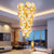 Seashells Design Glass Plates Chandelier Golden And White 