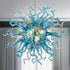 Chihuly Style Blown Glass Chandeliers Blue And Grey Sputnik Shape