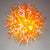 Rising Flames Blown Glass Chandelier Orange And White Chihuly Style