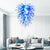 Sky And Cloud Chihuly Style Chandelier Blue And Clear White Colors
