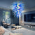 Sky And Cloud Chihuly Style Chandelier Blue And Clear White Colors