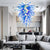 Sky And Cloud Chihuly Style Chandelier Blue And Clear White Colors