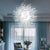 Chihuly Style Blown Glass Chandelier Frosted Opal White Elegance For Modern Living Room