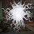 Chihuly Style Blown Glass Chandelier Frosted Opal White Elegance For Contemporary Decor