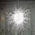 Chihuly Style Blown Glass Chandelier Frosted Opal White Elegance Art Statement