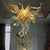 Blown Glass Chandelier Golden Lighting Fixture