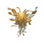 Blown Glass Chandelier Golden Horns Leaf And Curly Murano Glass