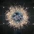 Chihuly Type Blown Glass Chandelier Blue And Clear Ball Shape