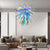 Blown Glass Chandelier Colorful Chihuly Style Murano Glass