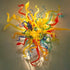 Radiant Bloom Artisan Blown Glass Wall Sconce - Colorful Sculptural LED Wall Light