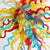 Blown Glass Chandelier Multi-color Chihuly Style