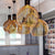 Modern Pendant Light Wooden Arch Slats Art Decor For Bedroom
