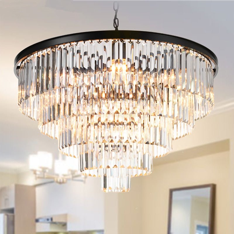 Modern Chandelier Tiered Round Crystal – Longree