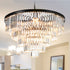 Modern Chandelier Tiered Round Crystal