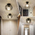 Retro Ceiling Light Black Iron Cage LED Decor