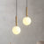 Modern Pendant Light Metal Frame Milk White Opal Glass Lampshade For Living Room