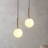 Modern Pendant Light Metal Frame Milk White Opal Glass Lampshade