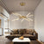 Modern Chandelier Streamlined Linear Rotatable LED For Dinning Room