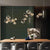 Modern Chandelier Nordic Glass Globe Island Light With Circle LED Lighting Art
